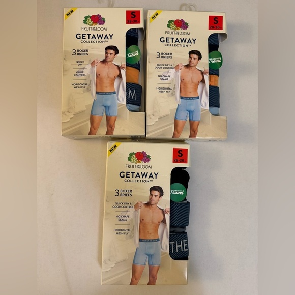 Fruit of the Loom Men's Getaway Collection Boxer Briefs, 3-Pack x 3 - Picture 1 of 7